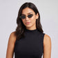 Sleek Cat-Eye Sunglasses with Slim Metal Temples and Stylish Lenses