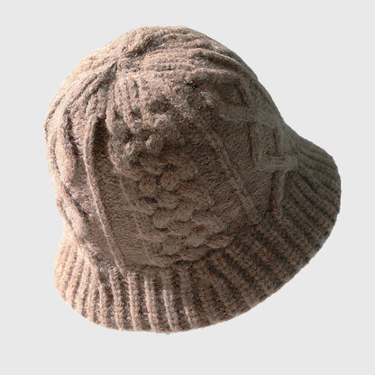 Cable-Knit Bucket Hat - Soft Winter Hat for Casual Daily Wear