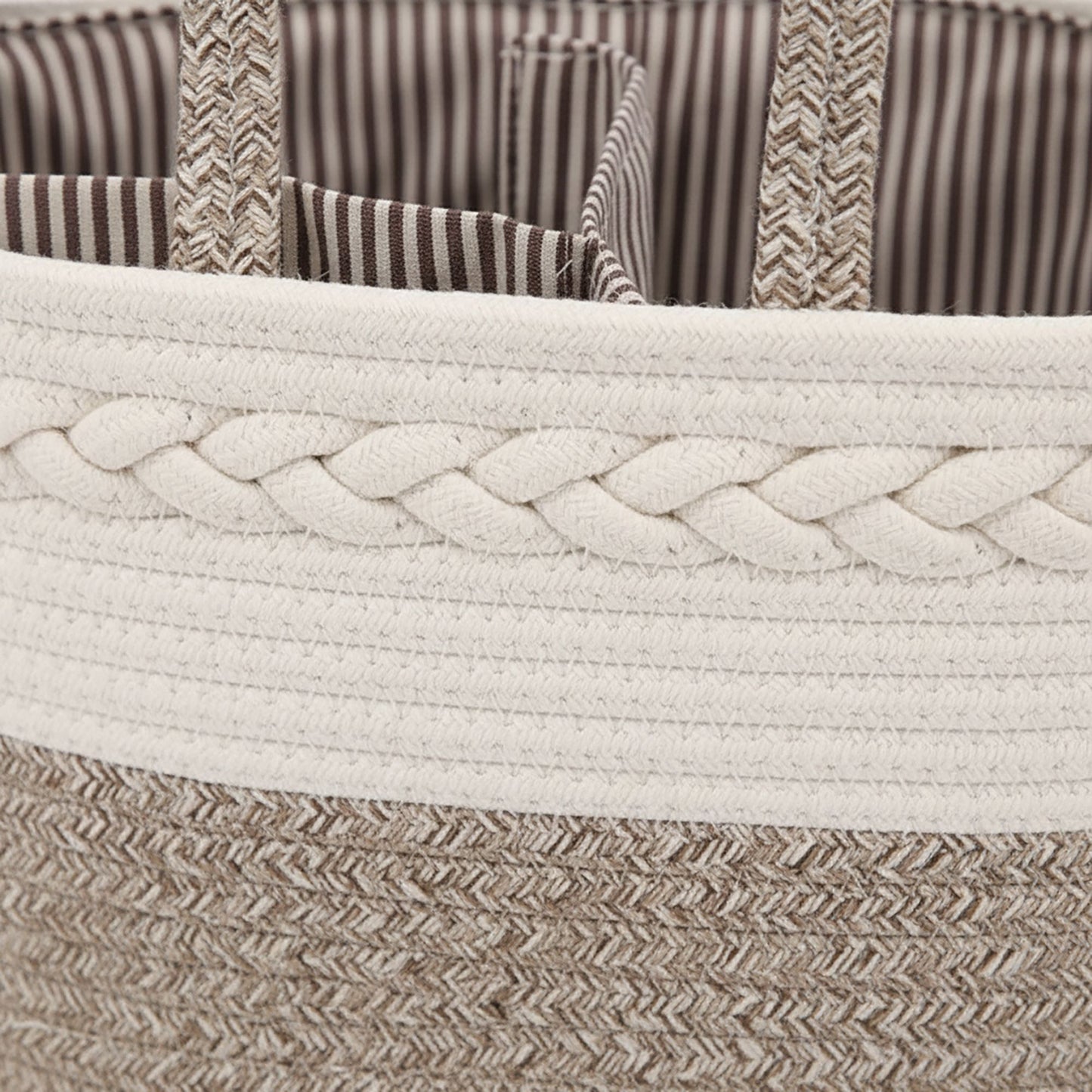 Woven Rope Storage Basket Organizer Bin Soft Cotton Basket for Nursery Shelves Closet Organization