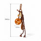 Pretzel Keychain Bag Charm with Brown Cord Tassel Carabiner Clip and Gold Tone Accent