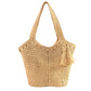 Tassel Straw Tote Bag with Zipper Closure for Beach and Travel