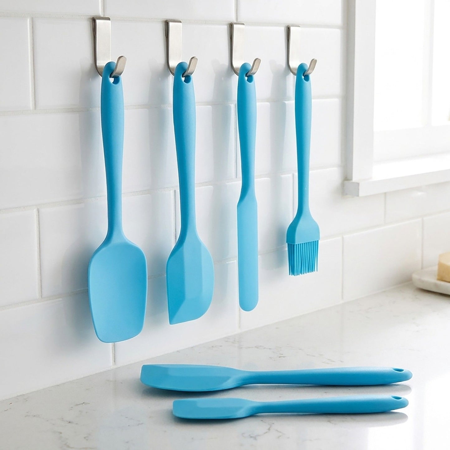 6-Piece Silicone Spatula Set with Handles, Flexible and Durable Kitchen Tools for Cooking and Baking