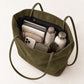 Faux Suede Tote Bag with Double Shoulder Handles Magnetic Closure and Interior Pockets