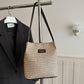Woven Polyester Tote Bag with Magnetic Closure and Long Shoulder Straps