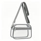 Clear Stadium Crossbody Bag with Front Zipper Pocket, Adjustable Strap and Medium Transparent Design