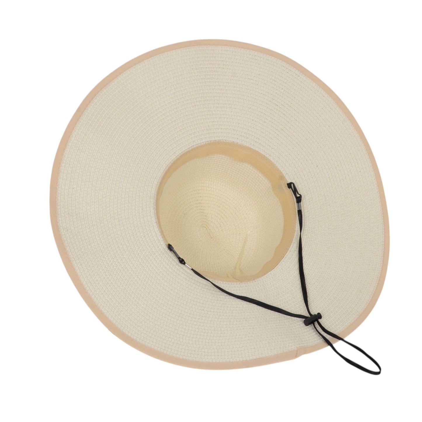 Wide Brim Straw Sun Hat with Braided Cord Detail Lightweight Packable Design for Beach Outdoor Protection