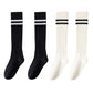 4-Pair Set Ribbed Knee-High Socks with Striped Detail Slim Fit Stretch Design for Casual Outfits