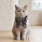 Pet Bow Collar Soft Adjustable Satin Bow Tie with Bell Detail Elegant Neck Accessory