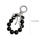 Beaded Bow Keychain with Round Bead Loop and Metal Clip Bag Charm