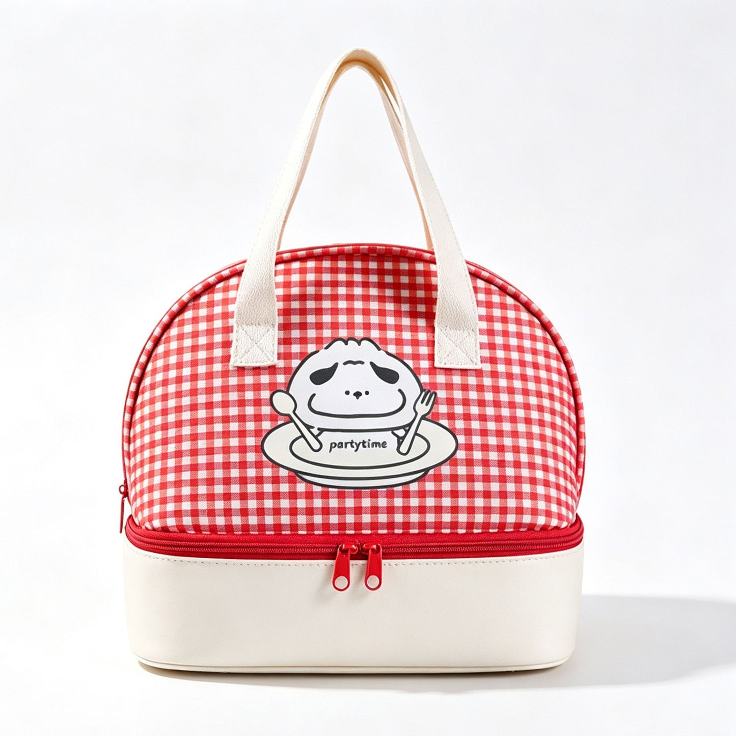 Double Layer Insulated Lunch Bag Large Capacity Cartoon Lunch Tote for School Travel