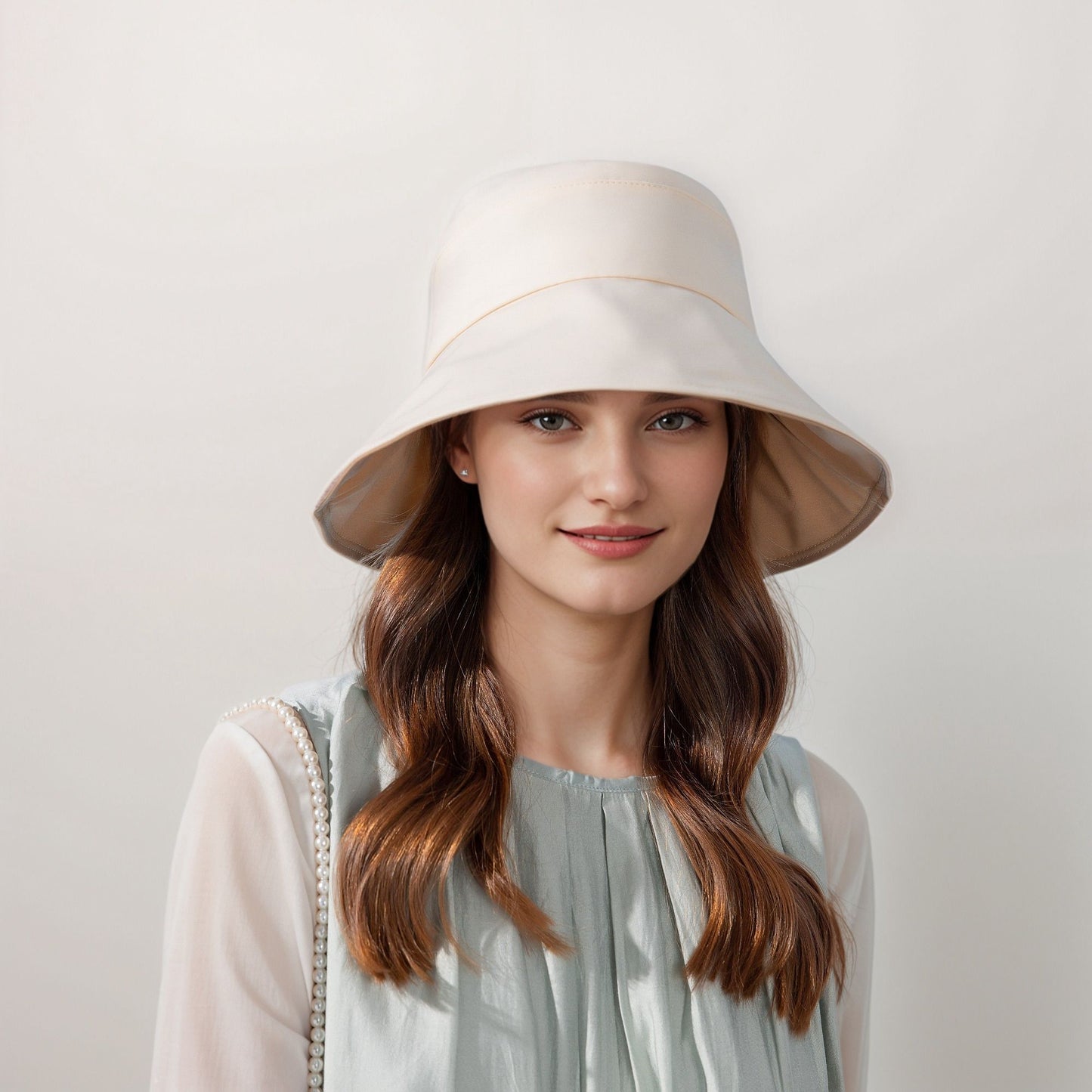 Wide Brim Bucket Hat Back Bow Detail for Sun Protection and Stylish Summer Looks