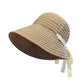 Striped Wide Brim Sun Hat with Tie Back