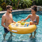 Gold Inflatable Pool Serving Float with Cup Holders and Snack Trays