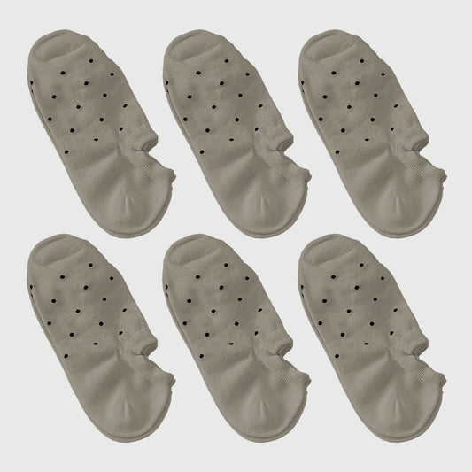 6pk Polka Dot No-Show Socks, Cute Casual Ankle Socks