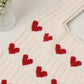 Knitted Heart Tote Bag Large Capacity Casual Shoulder Bag Lightweight Daily Bag