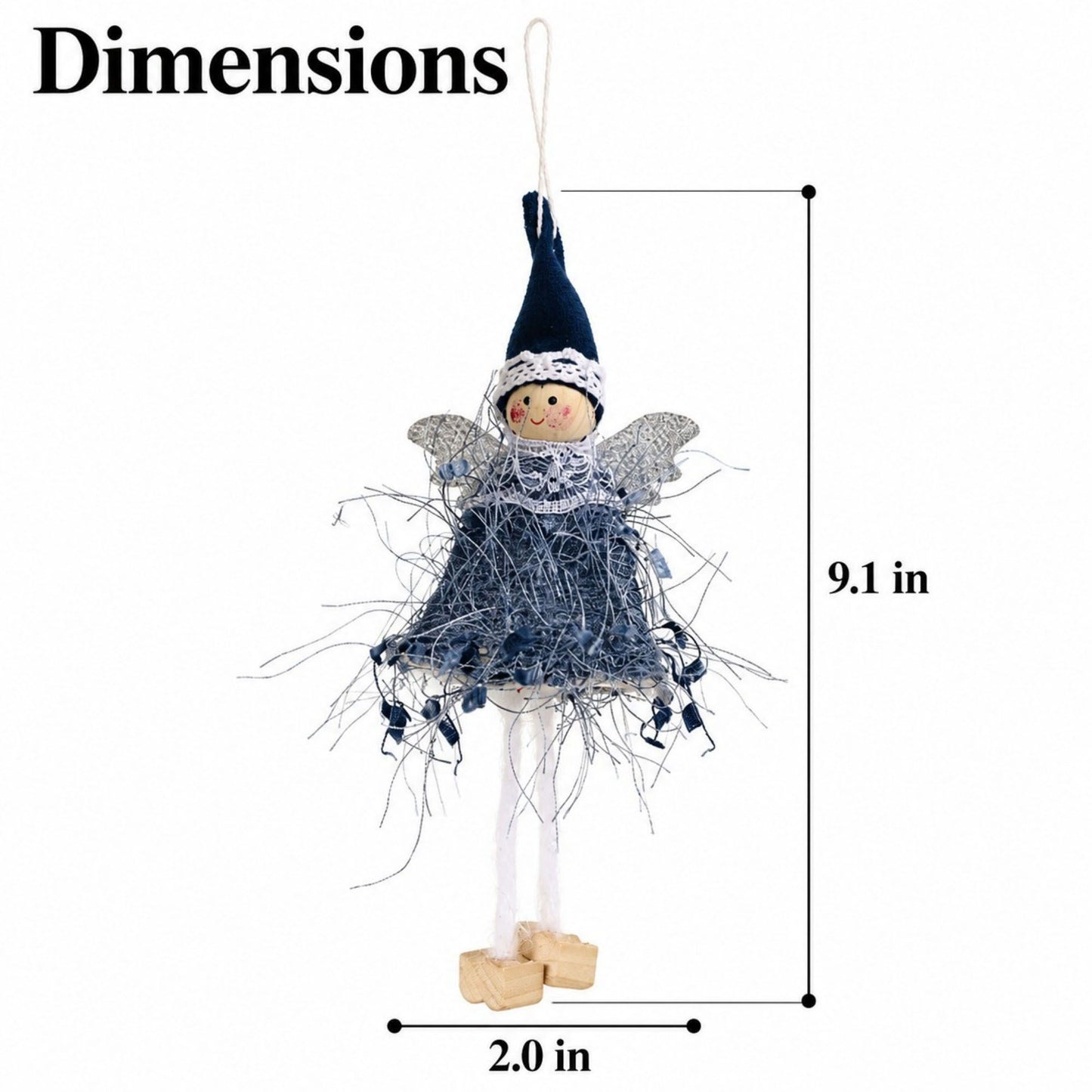 2pk Lace Angel Christmas Tree Ornaments