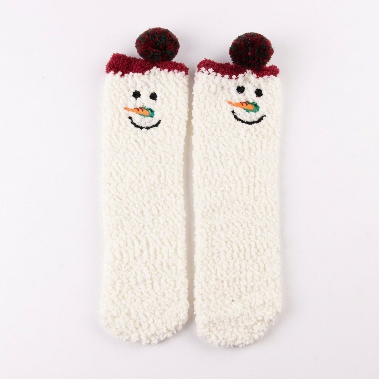 Fuzzy Reindeer Crew Socks 2 Pair US 5-10.5