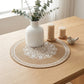 4 Piece Mandala Placemat Set Metallic PVC Heat Resistant Round Table Mats for Dining Table