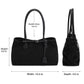 Large Suede Look Tote Bag with Double Handles Magnetic Closure and Interior Zip Pocket