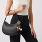 Airplane Rhinestone Keychain Bag Charm with Gold Tone Clasp and Key Ring