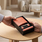Men's Textured Solid Color Tie Gift Set with Matching Pocket Square Cufflinks and Silver Tie Clip