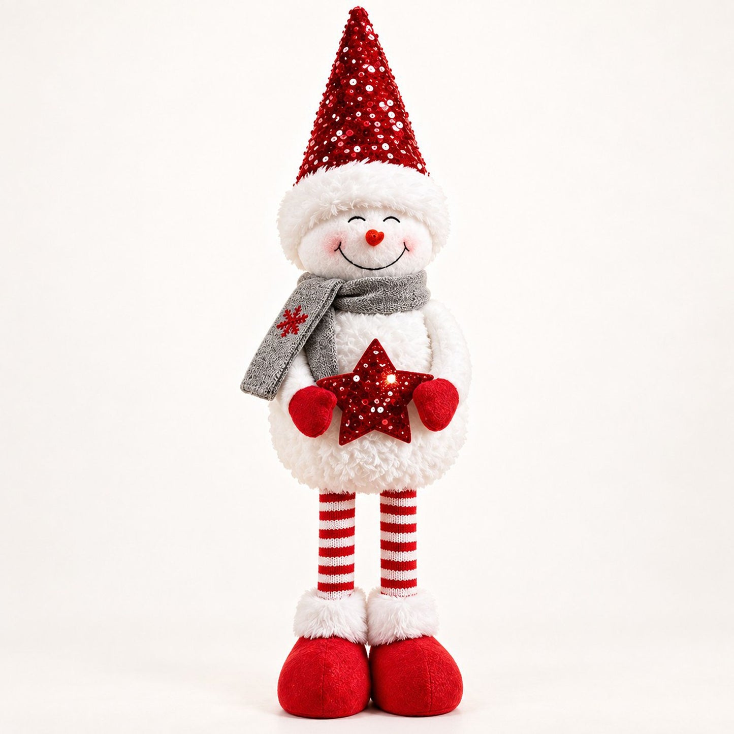 Adjustable Height Sequin Snowman Christmas Decoration