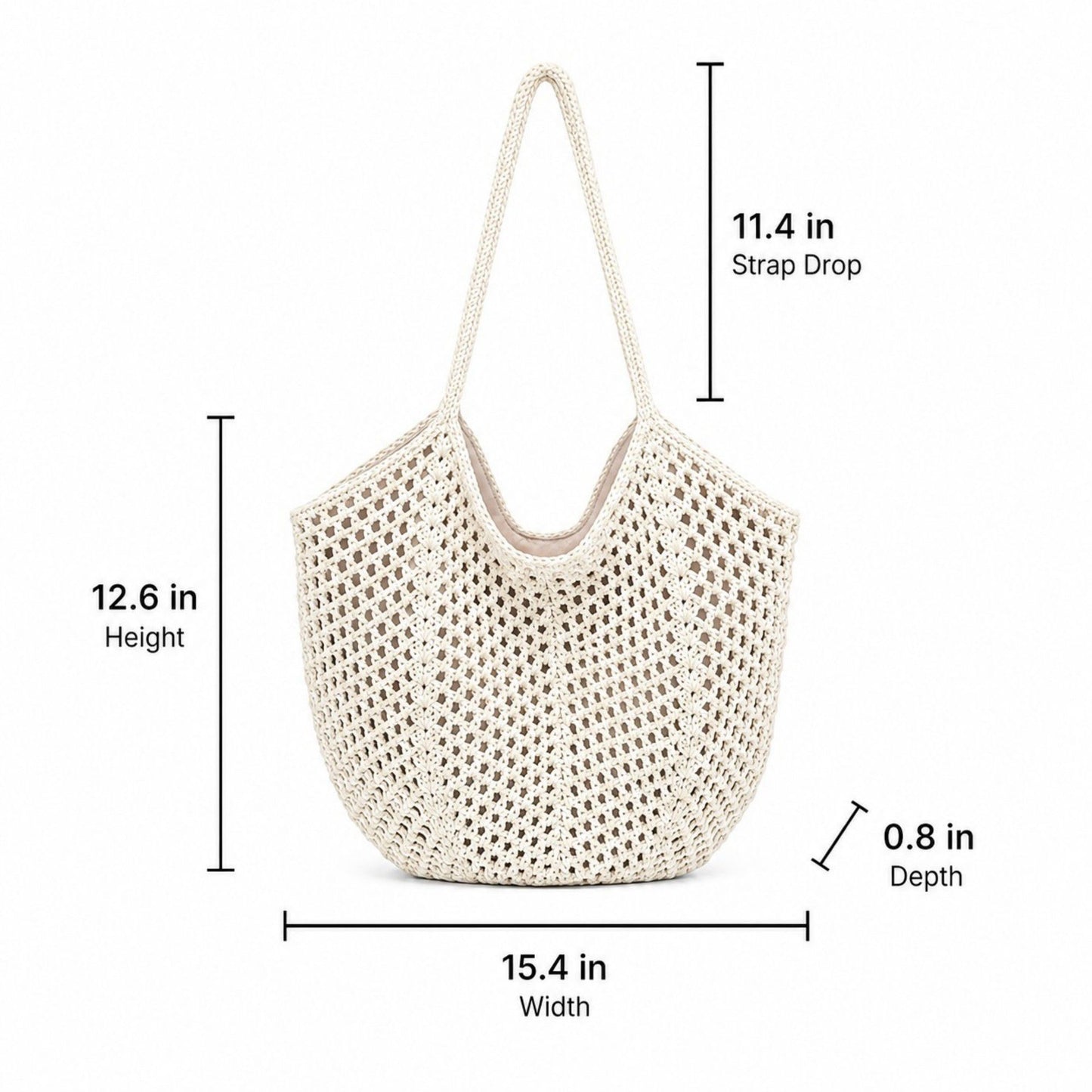 Woven Shoulder Bag - Lightweight Summer Tote for Beach and Vacation