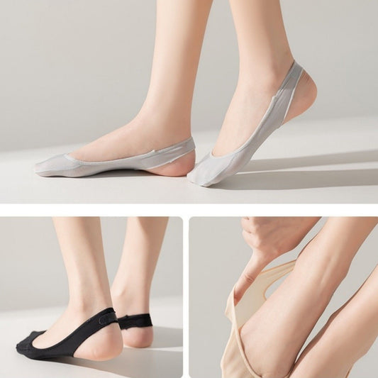 Low Cut No Show Liner Socks with Non-Slip 3D Silicone Heel Grip Pack of 6 Pairs