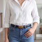 Skinny Waist Belt Thin Dress Belt with Rounded Metal Buckle 39.4 in