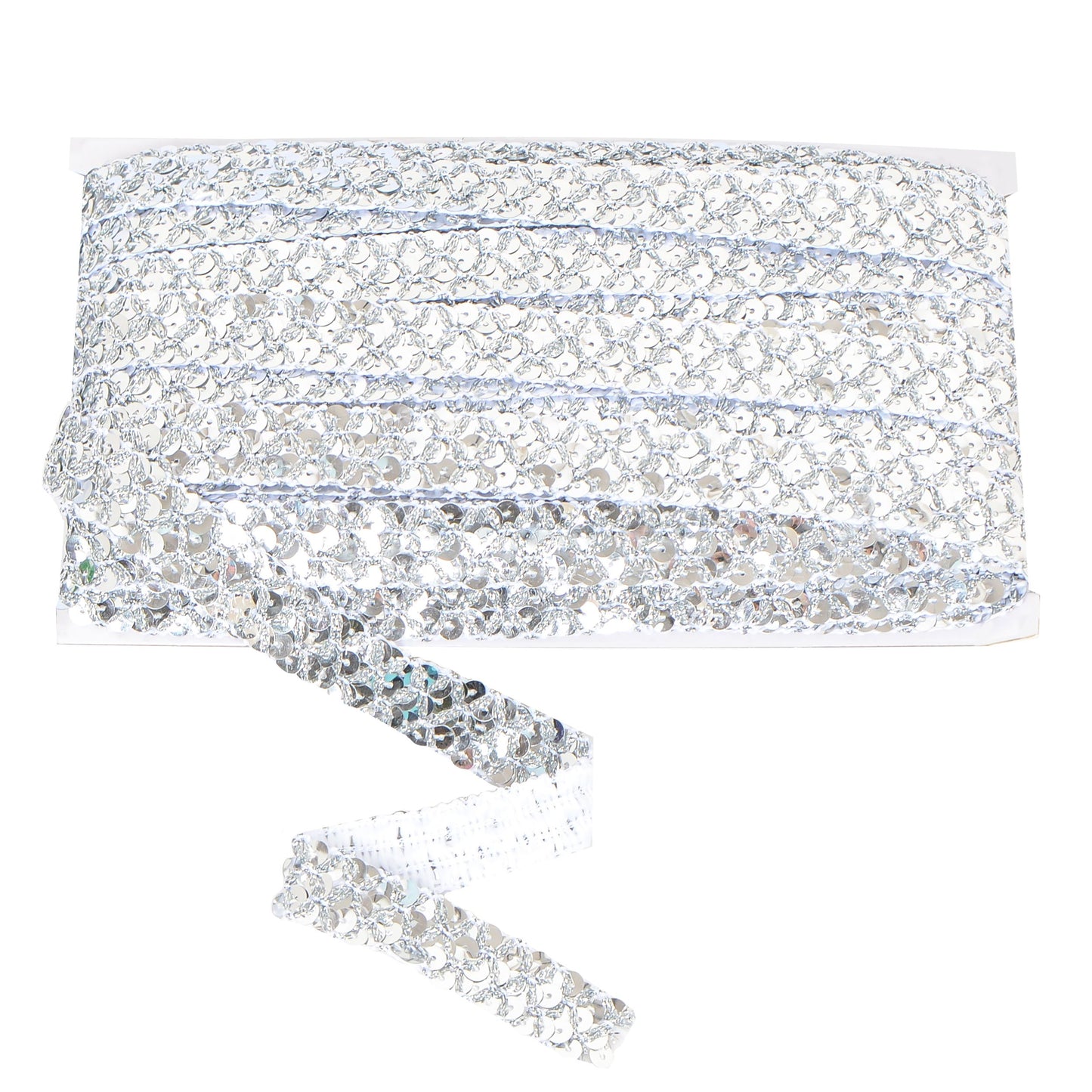 Sewing Sequin Trim 0.9 Inch 4 Row, 25 Yards Glitter Sequin Ribbon Metallic Stretch Bling Strip DIY Craft Decoration