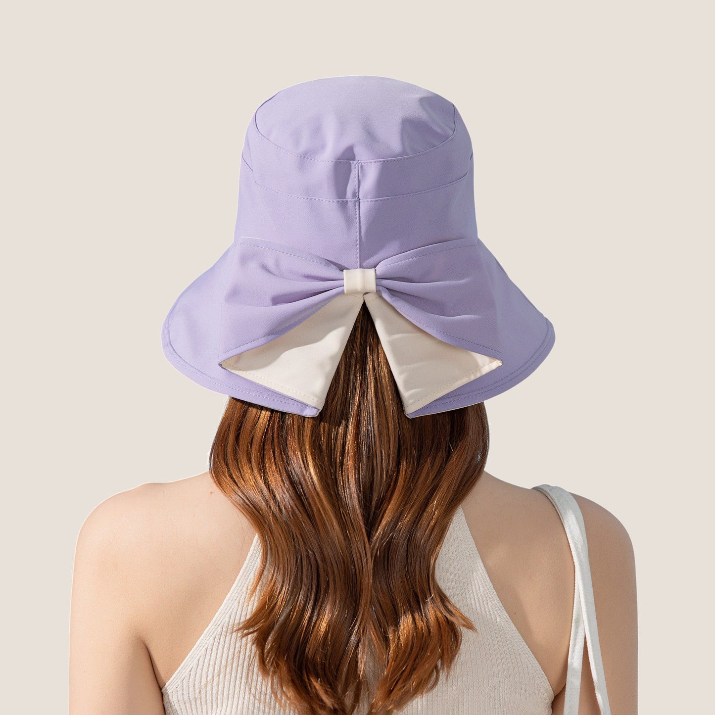 Wide Brim Bucket Hat Back Bow Detail for Sun Protection and Stylish Summer Looks