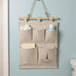Hanging Wall Organizer with Eiffel Tower Print and Five Canvas Storage Pockets 12.5x9.5 in