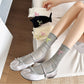 Adorable Bow-Embroidered Ribbed Ankle Socks 5Pk
