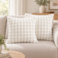 2 Pack Plush Faux Fur Bubble Grid Throw Pillow Covers 18 x 18 Inch for Couch and Bed