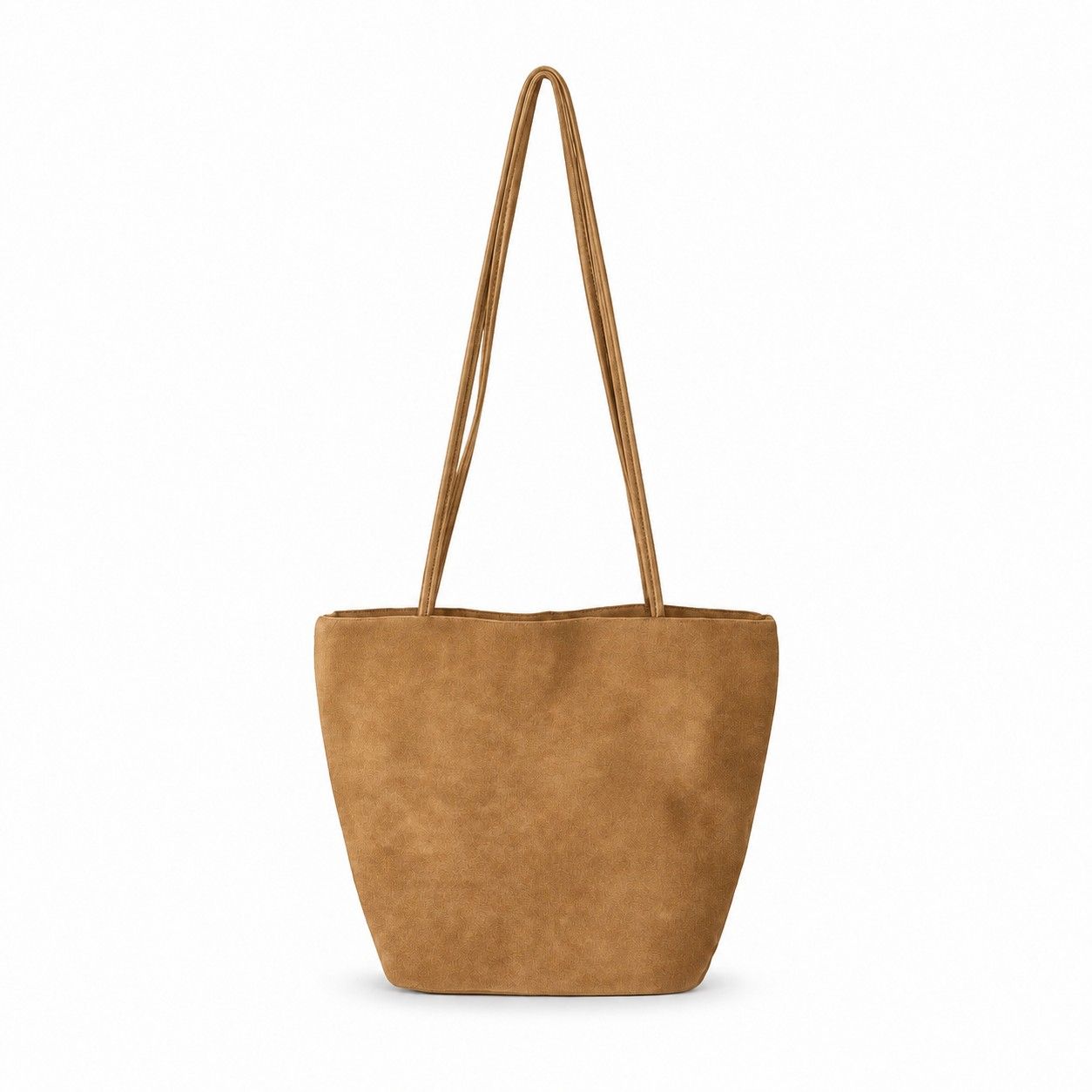 Faux Suede Tote Bag with Double Shoulder Handles Magnetic Closure and Interior Pockets