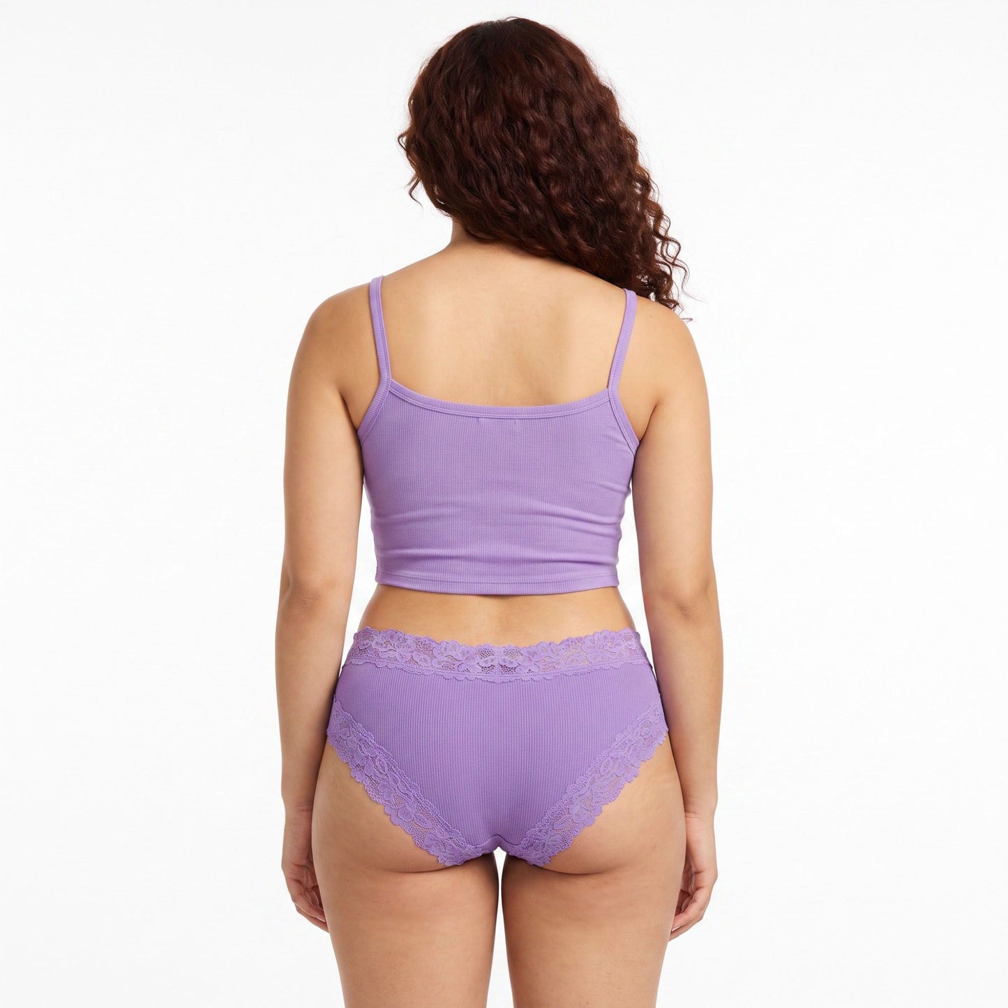 2 Pack Ribbed Floral Lace Hipster Underwear