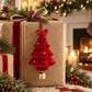 3 Pack Christmas Tree Ornaments with Bow and Bell Hanging Holiday Decorations