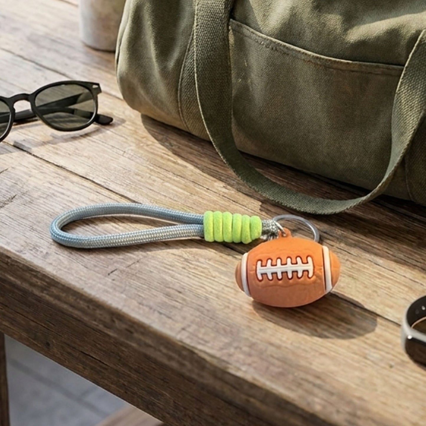 2 Pack Sports Ball Keychains with Wrist Strap and Clip Ring