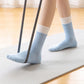 6 Pair Non-Slip Crew Socks with Contrast Ribbed Cuffs