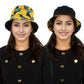 Fruit Print Bucket Hat Double-Side-Wear Reversible Fisherman Hats Summer Foldable Cap for Women- Banana