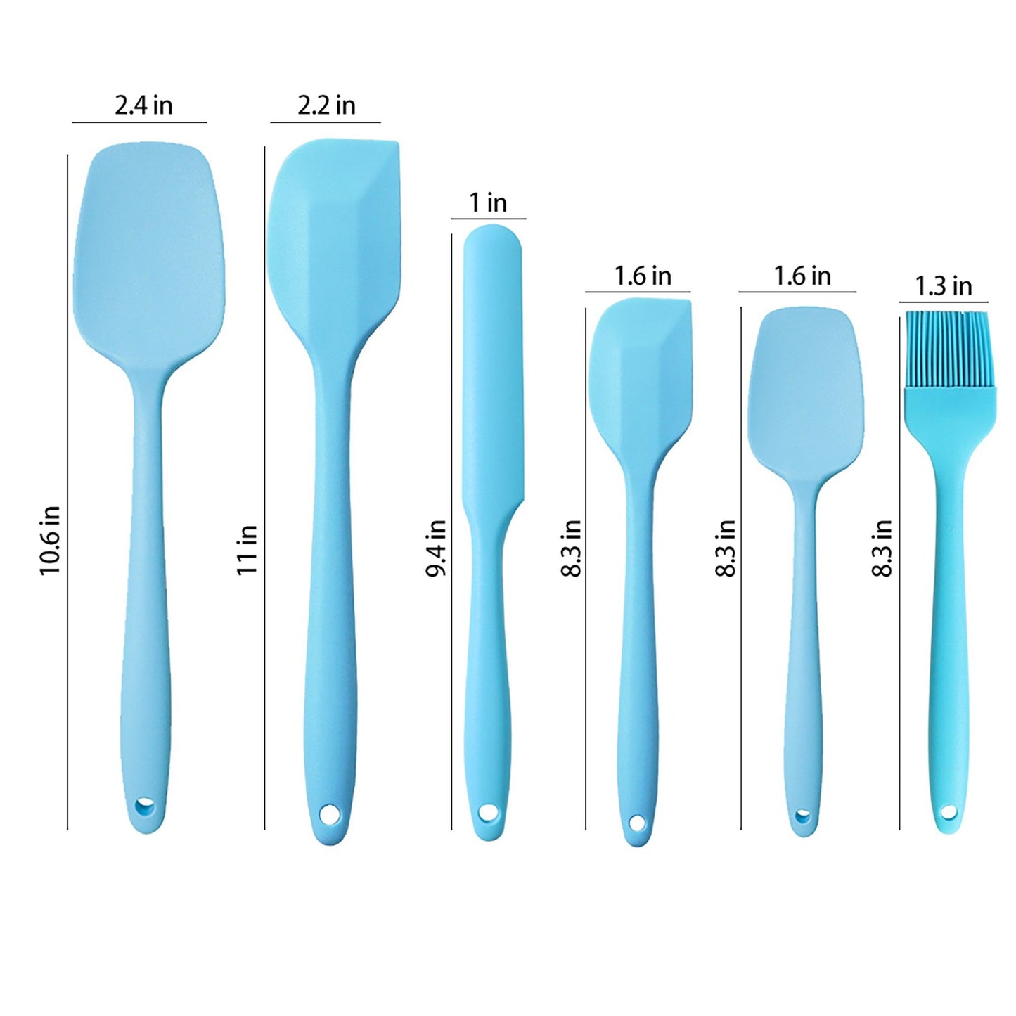 6-Piece Silicone Spatula Set with Handles, Flexible and Durable Kitchen Tools for Cooking and Baking