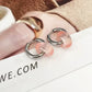Women's Huggie Hoop Earrings with Gemstone Drop - Edgy Minimalist Statement Earrings