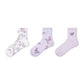 Renaissance Women 3-Pair Ankle Socks Set Assorted Patterns Featuring Colorblock, Cartoon Characters, and Butterfly Prints
