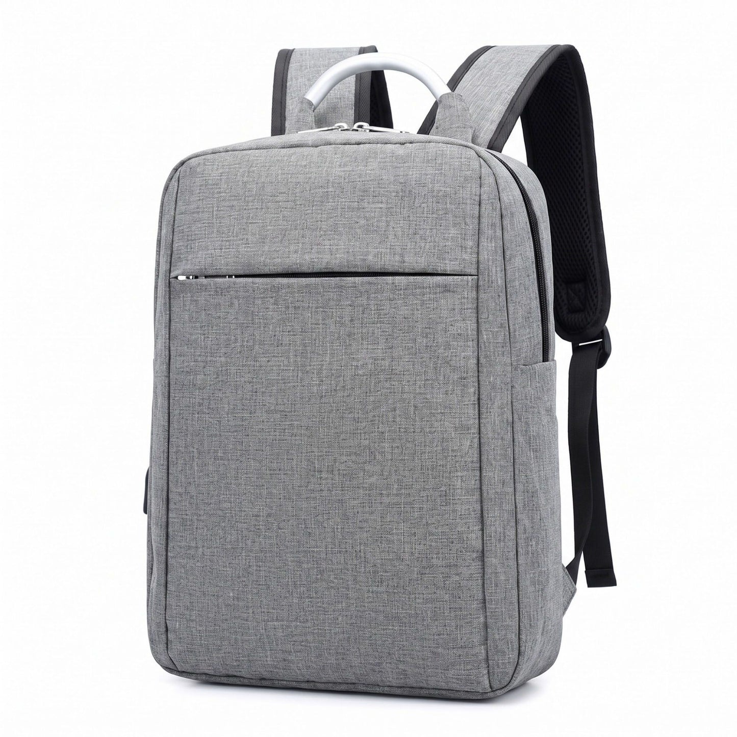 Modern Business Laptop Backpack - Sleek Commuter Daypack with Metallic Handle for Office, School, and Travel