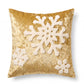 Christmas Reindeer Embroidered Velvet Throw Pillow Cover Gold Holiday Decor