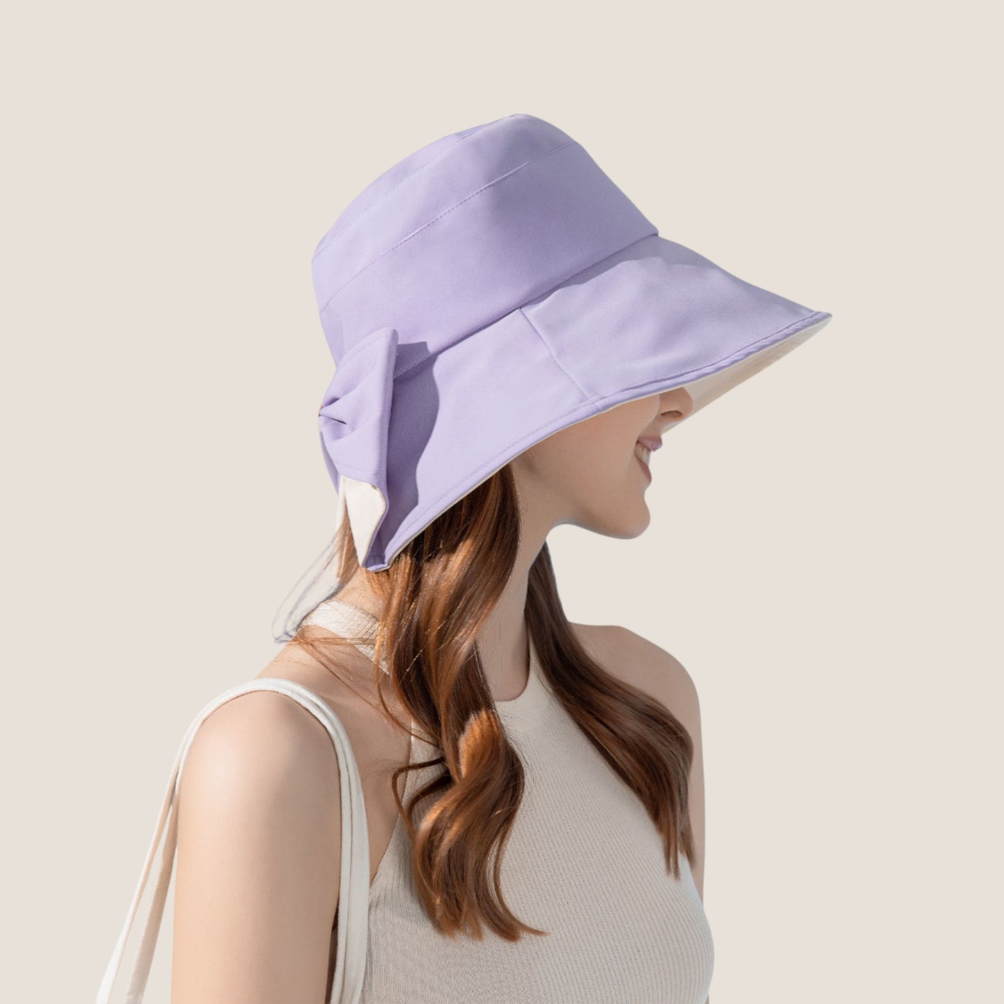 Wide Brim Bucket Hat Back Bow Detail for Sun Protection and Stylish Summer Looks