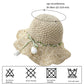 Hand - Crocheted Straw Sun Hat with Floral Accents