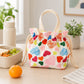 Printed Drawstring Lunch Tote with Top Handles