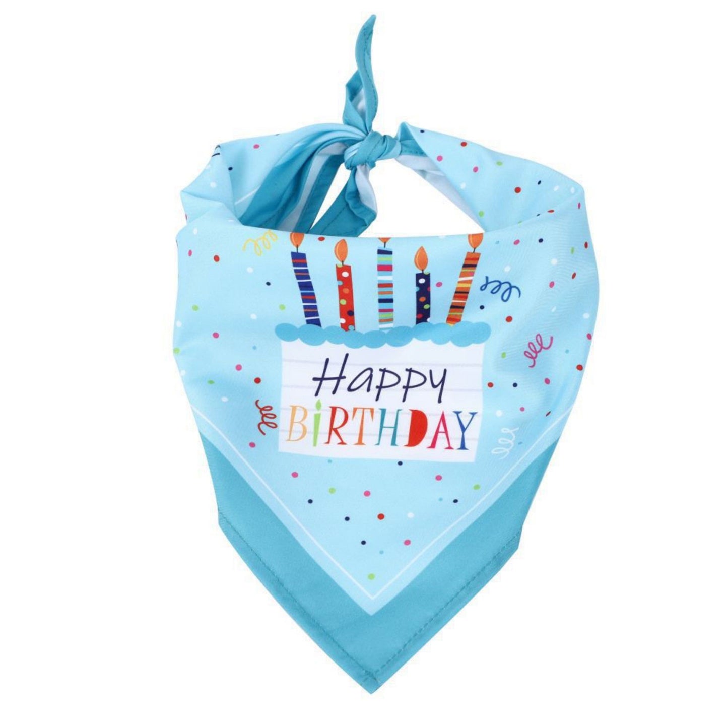 Pet Bandana Collar Soft Adjustable Birthday Print Scarf with Heart Pattern Tie Closure Neckwear