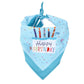 Pet Bandana Collar Soft Adjustable Birthday Print Scarf with Heart Pattern Tie Closure Neckwear